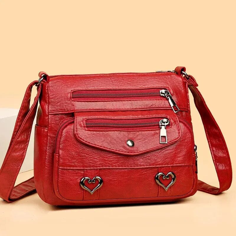 Vintage Women's Shoulder Bag, Soft Leather 'Love' Crossbody - Image 12