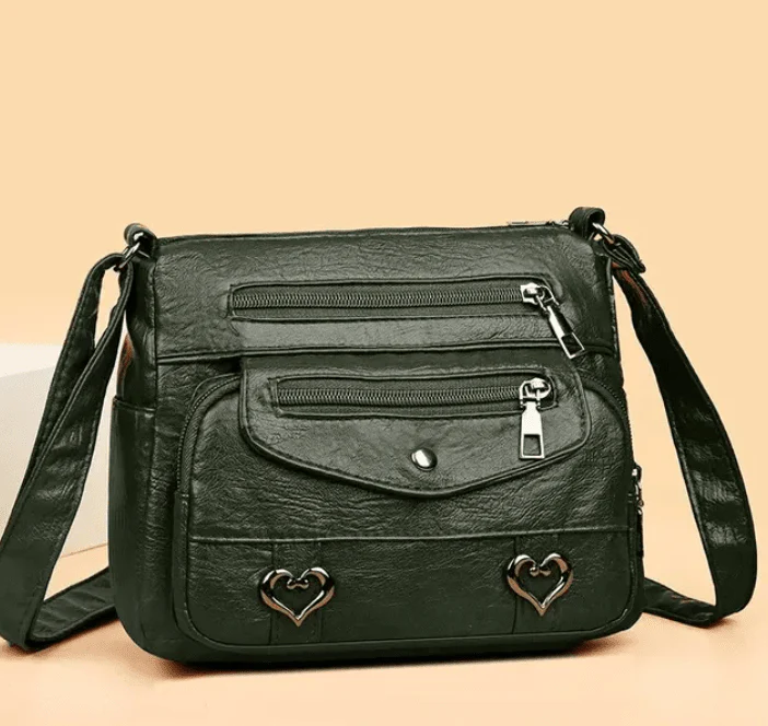 Vintage Women's Shoulder Bag, Soft Leather 'Love' Crossbody - Image 4