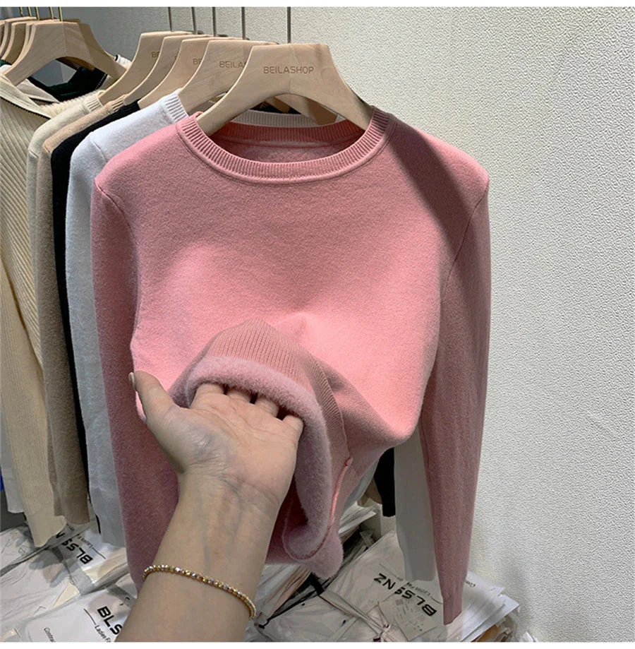 Women's Winter Sweater with Round Neck - Image 15