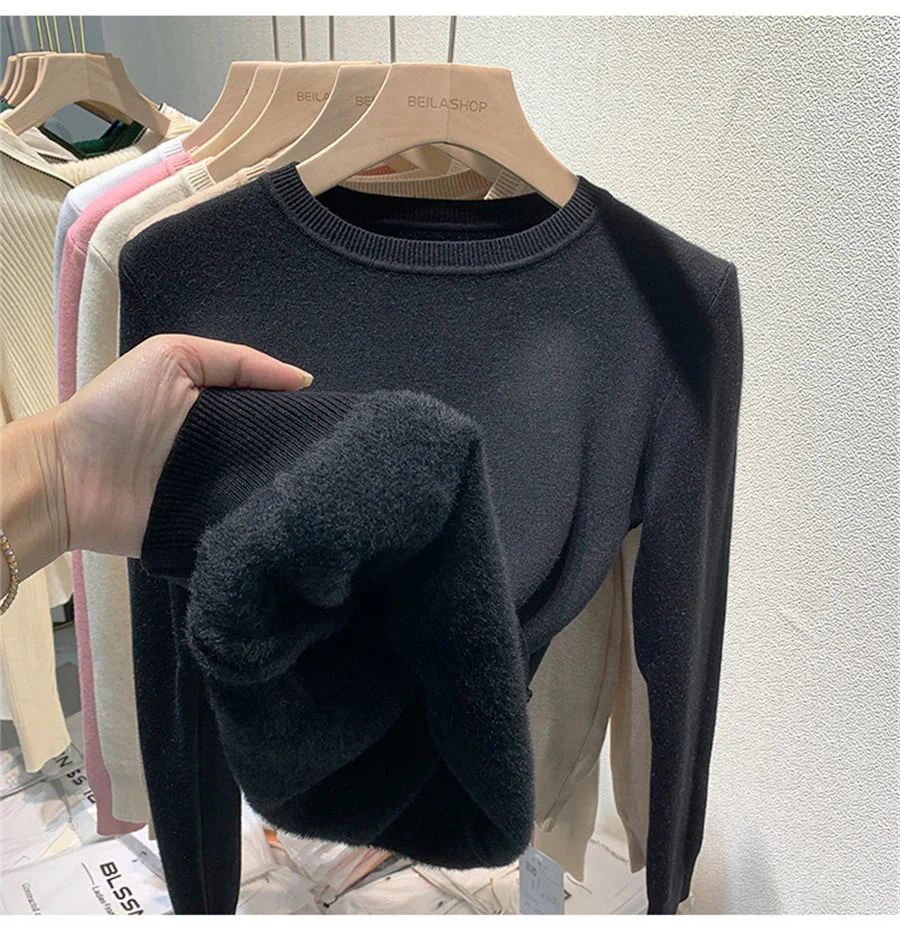 Women's Winter Sweater with Round Neck - Image 20