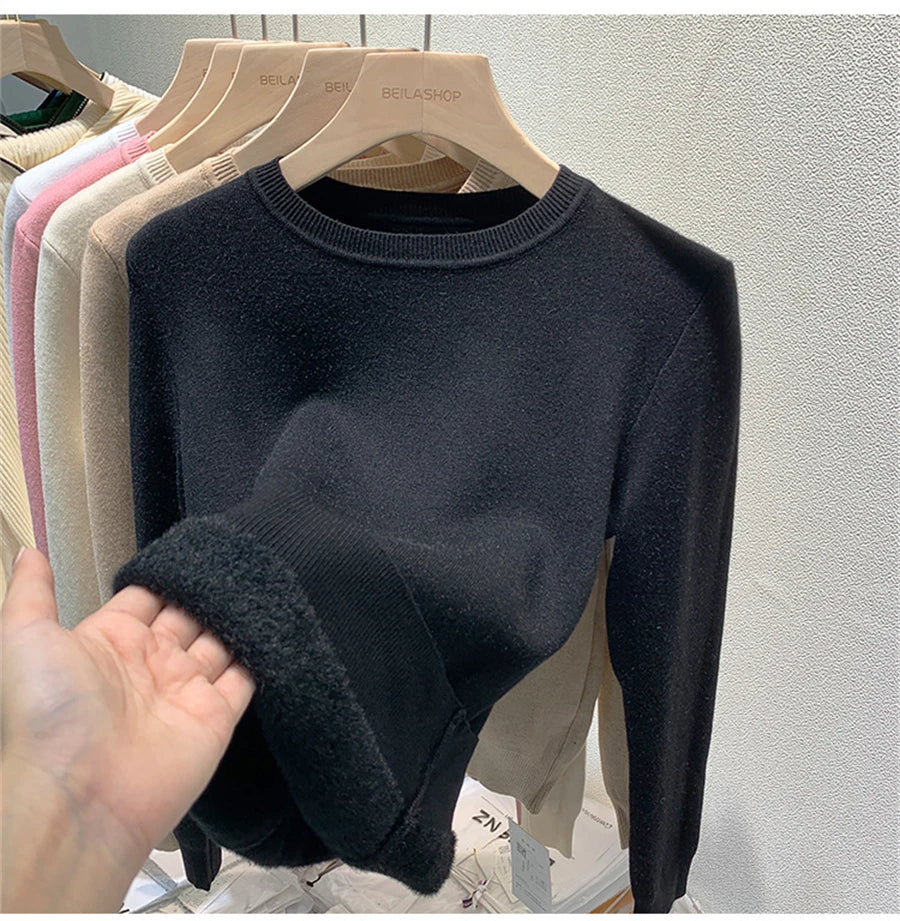 Women's Winter Sweater with Round Neck - Image 21