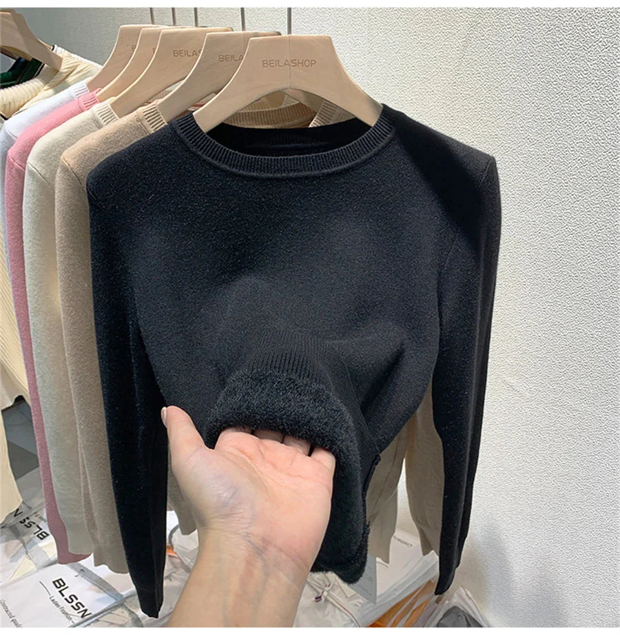 Women's Winter Sweater with Round Neck - Image 22