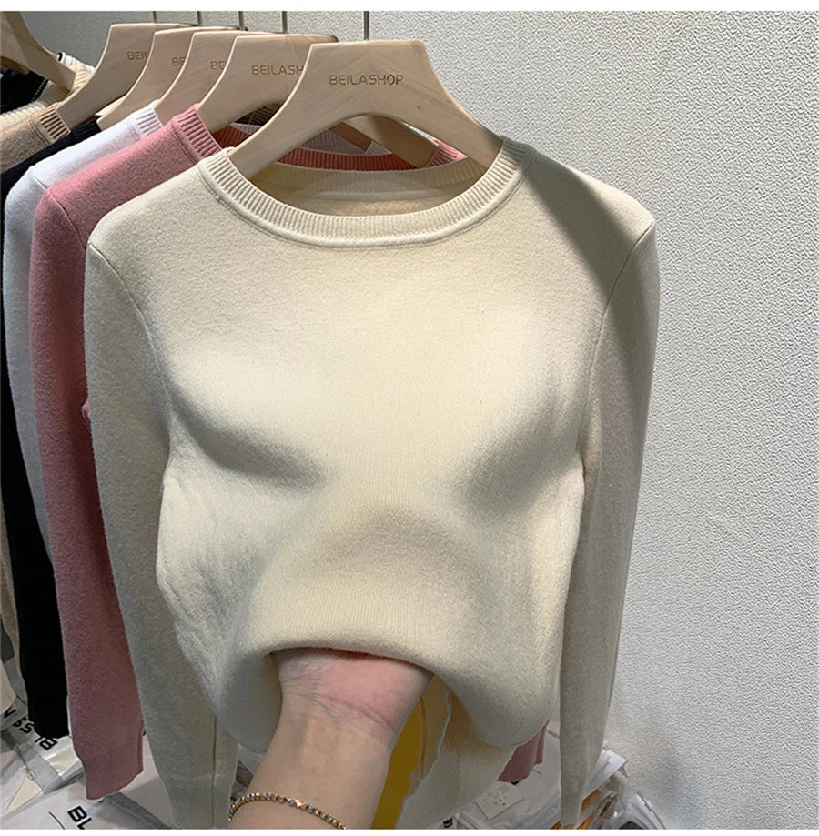 Women's Winter Sweater with Round Neck - Image 23