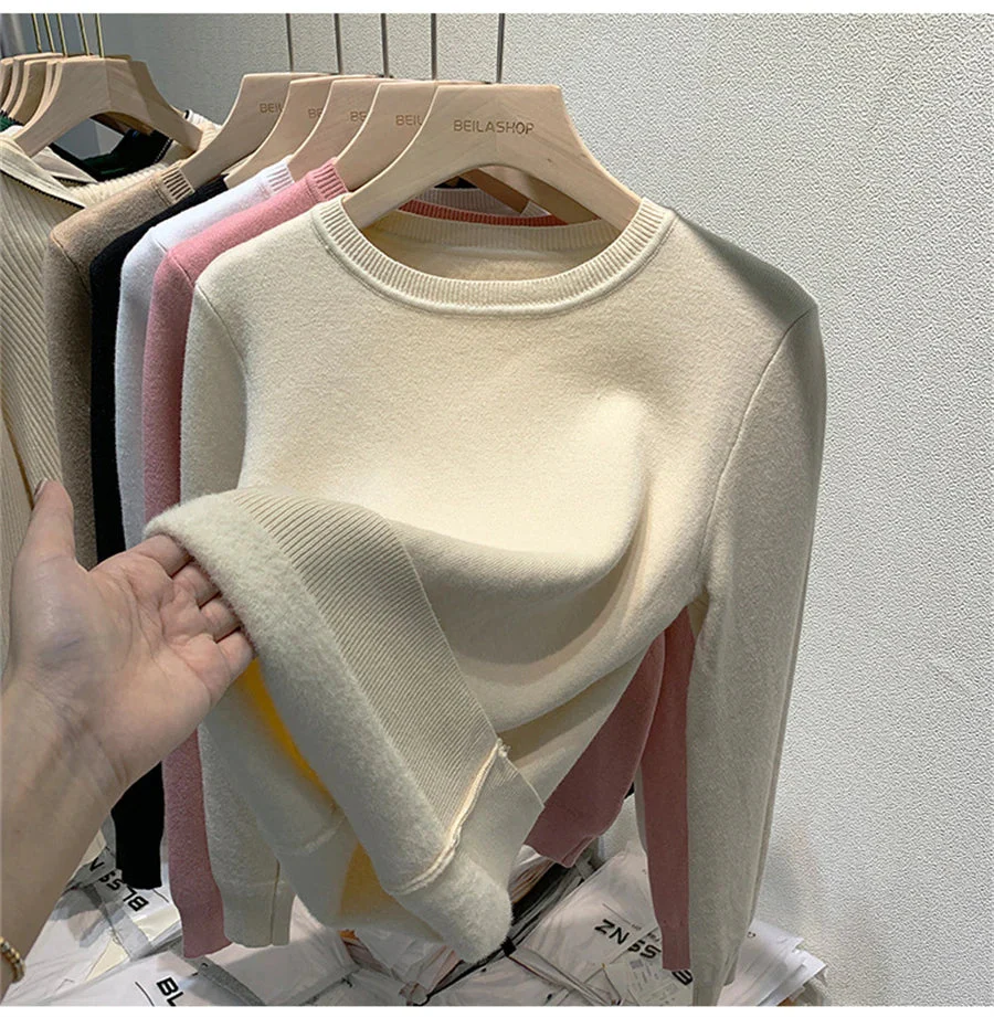 Women's Winter Sweater with Round Neck - Image 24