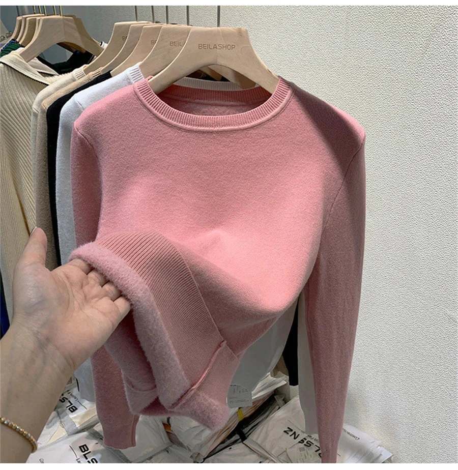 Women's Winter Sweater with Round Neck - Image 3
